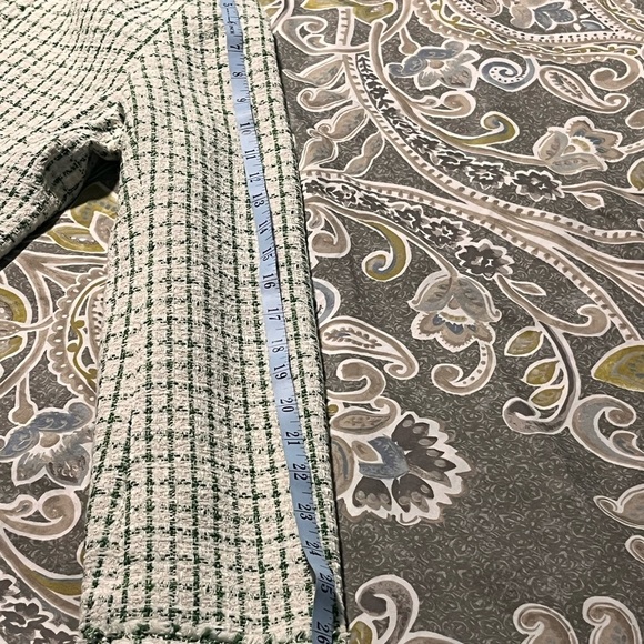 Ann Taylor women’s Green and Cream Fringe Tweed Jacket 4P - Picture 11 of 11